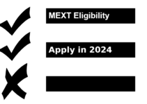 Image of a checklist with items marked yes and no and the title MEXT eligibility apply in 2024